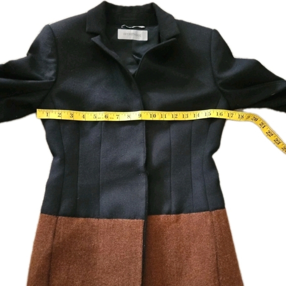 Sportmax MaxMara Womans Black And Brown Virgin Wool Blend Colorblock Blazer 2 - Picture 12 of 13
